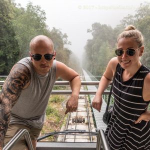 The Aussies on the Funicular